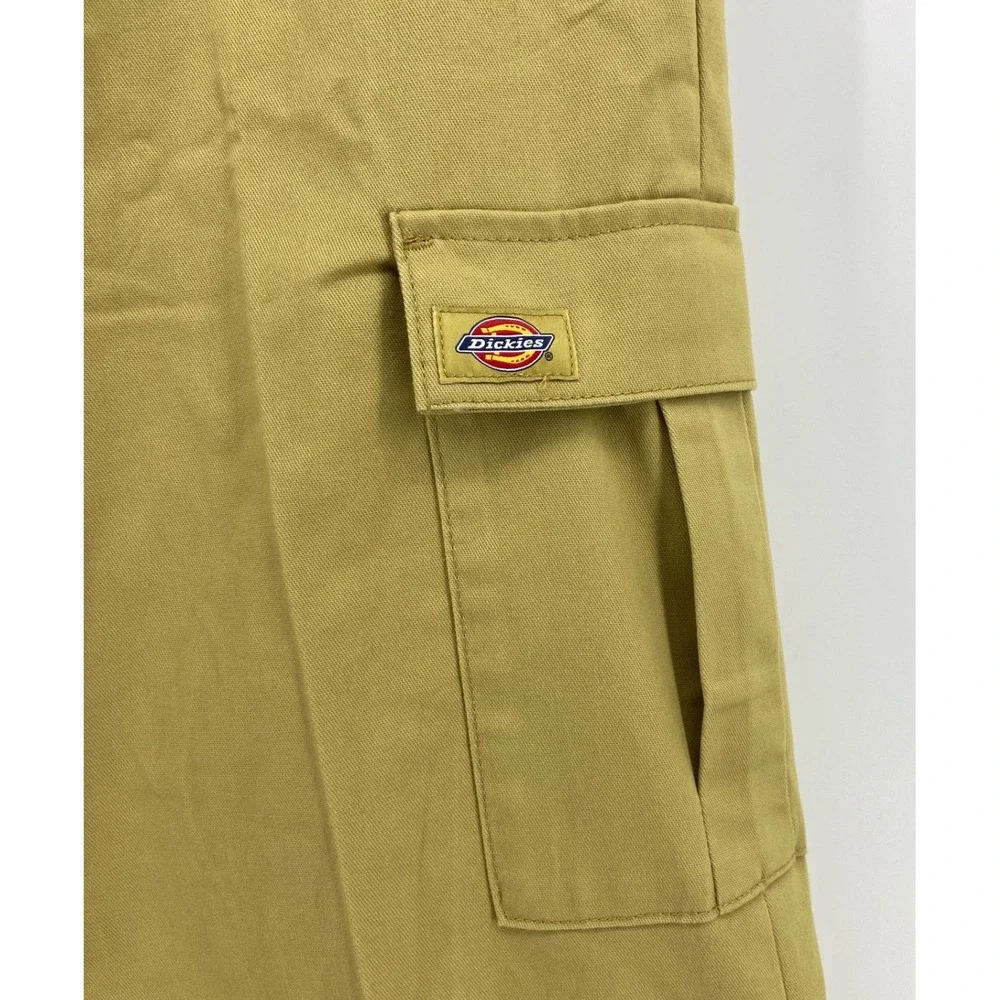 Dickies Womens Wide Leg Cargo Pants Khaki Tan Twill High Waisted FPR03S2K NEW